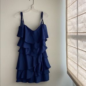 BCBG Midnight Blue Ruffle Strapless Dress